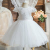 Sequin Lace Bow Tulle Ball Gown for Girls