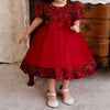 Sequin Tulle Flower Ball Gown Dress for Girls