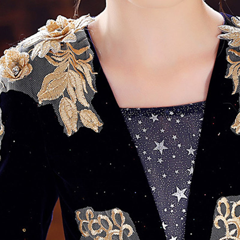 Sequined Princess Flower Girl Dress Lace Bell Long Sleeve
