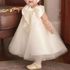 Sleeveless A-Line Flower Girl Dress with Bow and Tulle Skirt