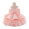 Sleeveless Ball Gown Knee Length Dress with Tiered Skirt for Girls