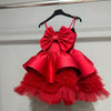 Sleeveless Ball Gown Knee Length Dress with Tiered Skirt for Girls