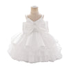 Sleeveless Ball Gown Knee Length Dress with Tiered Skirt for Girls