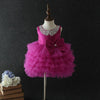Sleeveless Ball Gown Knee-Length Princess Dress with Tiered Tulle and Bow