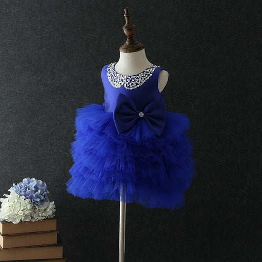 Sleeveless Tiered Tulle Ball Gown Princess Dress for Girls, Knee Length | Special Occasion Party Dress
