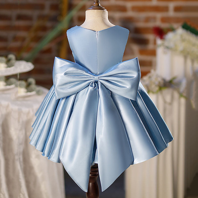 Blue Sleeveless Ball Gown Flower Girl Dress – Baby & Toddler Party Dress