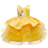 Sleeveless Princess Flower Girl Dress with Organza Flowers