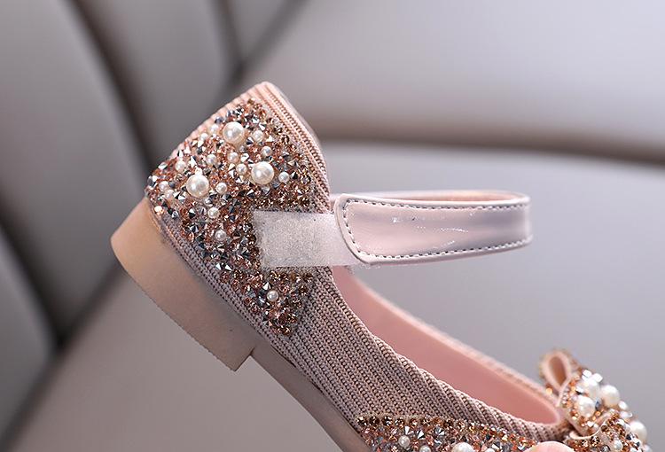 Girls' Sparkly Bow Dress Shoes - Special Occasion Glitter Party Shoes