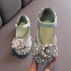 Girls' Sparkly Bow Party Dress Shoes with Pearls and Rhinestones