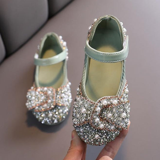Girls' Sparkly Bow Dress Shoes - Special Occasion Glitter Party Shoes