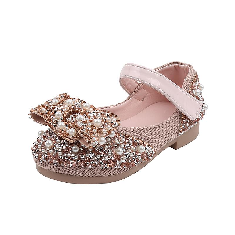 Girls' Sparkly Bow Dress Shoes - Special Occasion Glitter Party Shoes