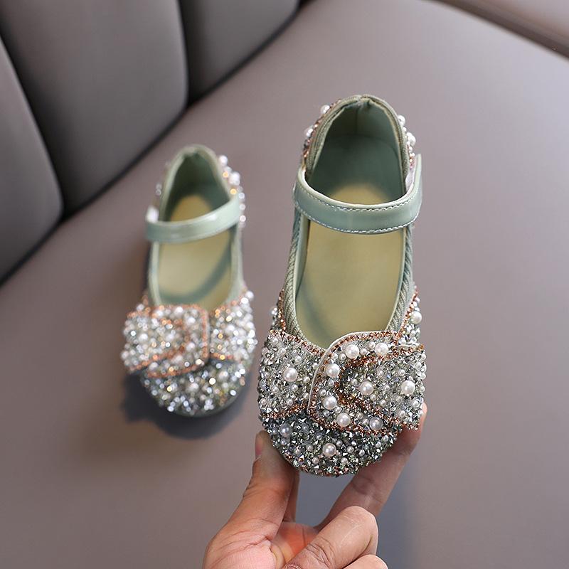 Girls' Sparkly Bow Dress Shoes - Special Occasion Glitter Party Shoes