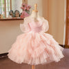 Toddler Pink Tulle Ball Gown with Sequins and Tiered Skirt