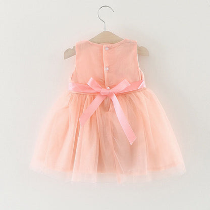 Tulle A-Line Flower Girl Dress Boat Neck Sleeveless Flowers