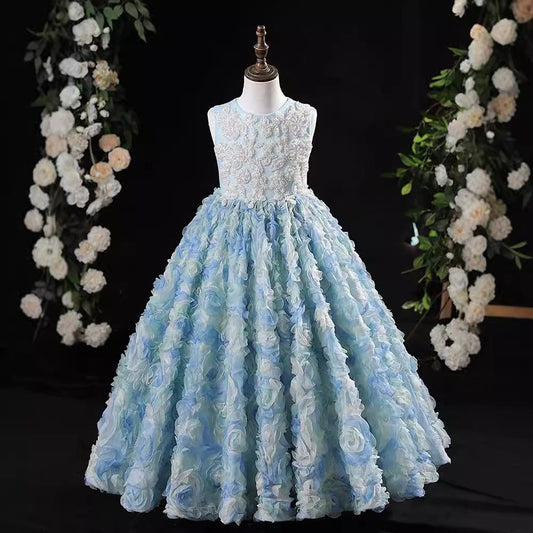 White A-Line Princess Flower Girl Dress – Chiffon & Polyester