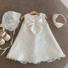 White Lace A-Line Flower Girl Dress - Tea Length Elegance