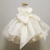 White Organza A-Line Flower Girl Dress with Back Bow
