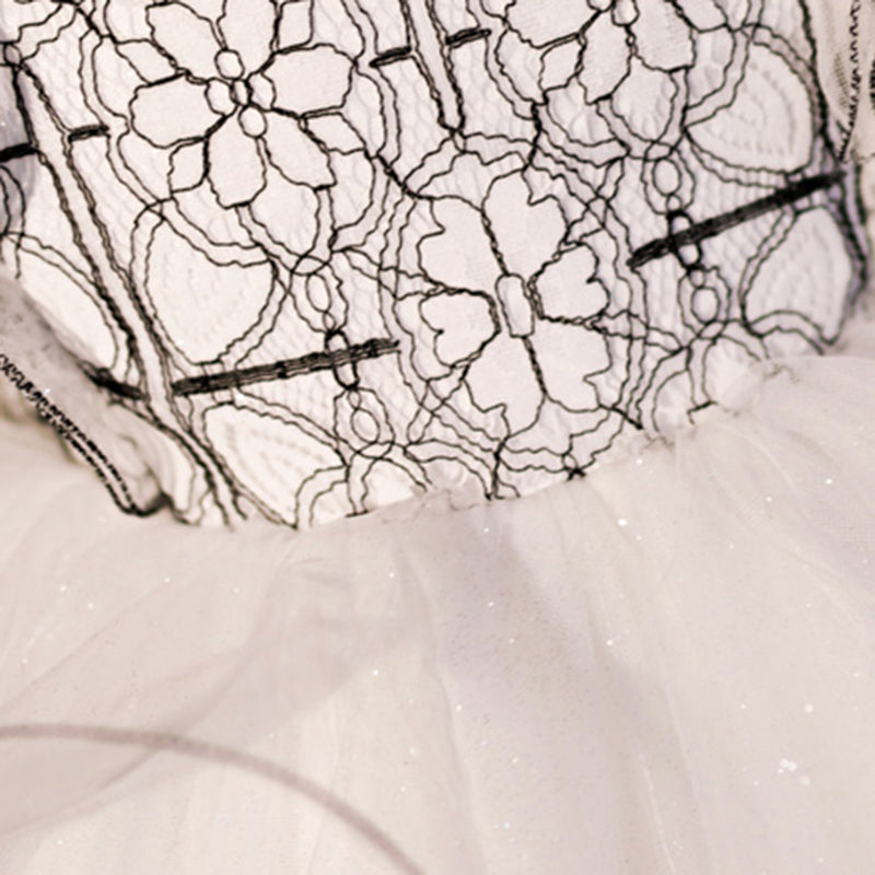 White Organza Princess Flower Girl Dress: Cascading Ruffles
