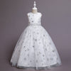 White Sequined Tulle A-Line Flower Girl Dress Bell Sleeve