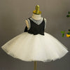 Princess Round Tea Length Satin Flower Girl Dress in Black