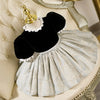 Princess Round Satin Flower Girl Dress in Black