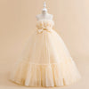 Princess Round Floor Length Tulle Flower Girl Dress in Champagne
