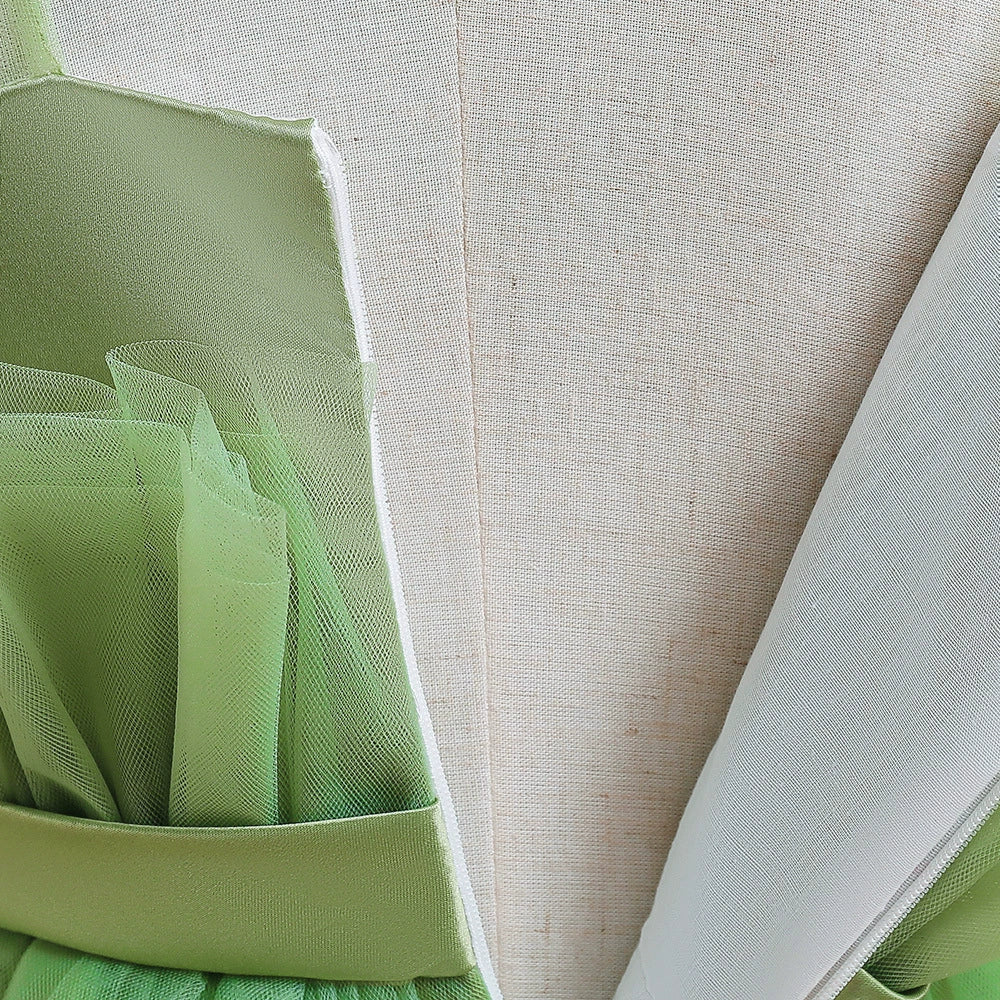 Princess Green Tulle Back Zip Baptism Pleated Floor Length Sleeveless Round Flower Girl Dress