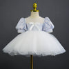 Princess Square Tea Length Tulle Flower Girl Dress in Lilac