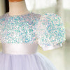 Princess Round Tulle Flower Girl Dress in Lilac