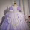 Princess Round Floor Length Tulle Flower Girl Dress in Lilac