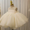 Princess Round Tea Length Organza Flower Girl Dress in White