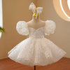 Princess Sweetheart Tea Length Organza Flower Girl Dress in White