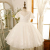Princess Sweetheart Tea Length Tulle Flower Girl Dress in White
