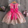 Princess Boat Neck Tea Length Satin Flower Girl Dress in Red
